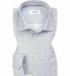 Beste Bewertungen von ❤️ ETON Hemd 1000/00508/01 Contemporary Fit, Baumwolle, Weiß-hellblau gemustert, Weiß 😍