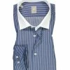 Rabatt 🎁 Jacques Britt Hemd Como 632140/18 Custom Fit, Popeline, Navy gestreift, Dunkelblau 🧨