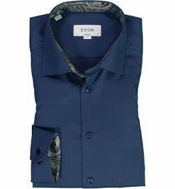 Schlussverkauf 🛒 ETON Hemd 1000/00541/28 Super Slim Fit, Twill, Dunkelblau, Blau 🛒