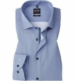 Besorgen 😉 OLYMP Level Five Body Fit 69EL 2108/59/19 Hemd, Baumwolle, Extra langer Arm, Mittelblau gemustert, Royal 🔔