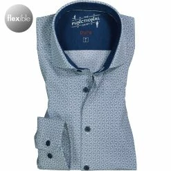 Brandneu 🎁 PURE Hemd 4031-21750/173 Funktionsmaterial, Bleu-weiß gemustert, Blau-weiß 🎁