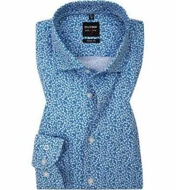 Coupon 🌟 OLYMP Level Five Body Fit 0766/64/11 Hemd, Baumwolle, Bleu-weiß gemustert, Bleu 🌟