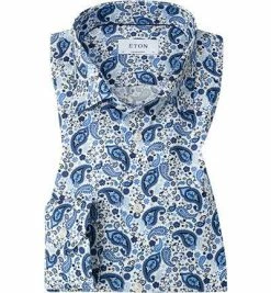 Großhandel ⌛ ETON Hemd 1000/00956/25 Contemporary Fit, Popeline, Blau gemustert, Blau ⌛
