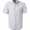 Bestes Angebot ✔️ Pierre Cardin Hemd 53916/000/27174/9005 Kurzarmhemd, Modern Fit, Baumwolle, Hellgrau gestreift, Kit ⌛