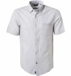 Bestes Angebot ✔️ Pierre Cardin Hemd 53916/000/27174/9005 Kurzarmhemd, Modern Fit, Baumwolle, Hellgrau gestreift, Kit ⌛