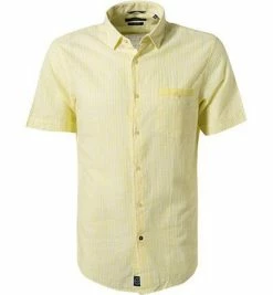Bestpreis 🎉 Pierre Cardin Hemd 53916/000/27174/9022 Kurzarmhemd, Modern Fit, Baumwolle, Hellgelb gestreift, Gelb 😉