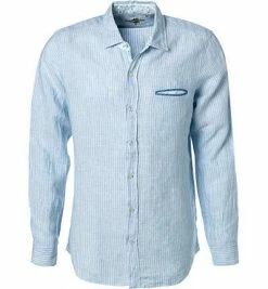 Angebote ⭐ Lucky de Luca Hemd Tino 91212/1 Reines Leinen, Hellblau gestreift, Blau-weiß 🎉