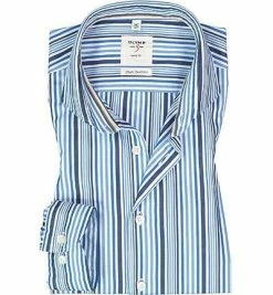 Bester Verkauf 🥰 OLYMP Level Five Body Fit smartbusiness 3538/54/18 Hemd, Baumwolle, Marineblau gestreift, Marine 🎁