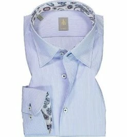 Am billigsten ⭐ Jacques Britt Hemd Messina Mix 836010/11 Custom Fit, Baumwolle, Weiß-blau gestreift, Weiß-blau 😉