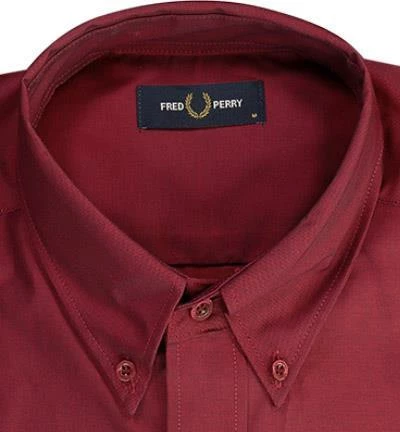 Billig 😉 Fred Perry Hemd M8501/122 Baumwolle, Dunkelrot ⭐ 2 Billig 😉 Fred Perry Hemd M8501/122 Baumwolle, Dunkelrot ⭐ – Bild 2
