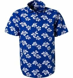 Angebote 👏 Seidensticker Hemd 194291/15 Kurzarmhemd, Regular Fit, Popeline, Blau-weiß gemustert, Blau 👍