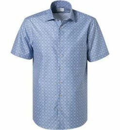 Bestes Angebot 🎉 Stenströms Hemd 612774/7912/121 Kurzarmhemd, Fitted Body, Baumwolle, Blau gemustert, Blau 🔔