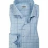 Rabatt 🔥 Stenströms Hemd 712111/7935/103 Slimline, Baumwolle, Hellblau kariert, Hellblau 🎁