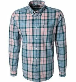 Neu 🎁 Barbour Hemd Sandwood pink MSH4712PI51 Tailored Fit, Popeline, Petrol-rosa kariert 🎁