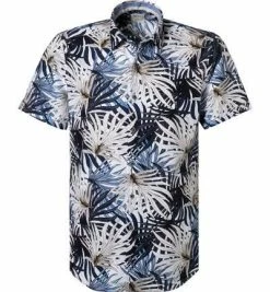 Billig 🔥 OLYMP Casual Level Five Body Fit 3080/52/18 Kurzarmhemd, Baumwolle, Marineblau gemustert, Marine 🤩