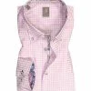 Großhandel 🥰 Jacques Britt Hemd Treviso Mix 866430/40 Slim Fit, Baumwolle, Rosa-weiß kariert, Rosa 💯