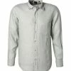 Neu ✔️ BOSS Hemd Relegant 50425170/043 Regular Fit, Reines Leinen, Silber-mint , Silber-grün 🤩