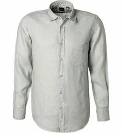 Neu ✔️ BOSS Hemd Relegant 50425170/043 Regular Fit, Reines Leinen, Silber-mint , Silber-grün 🤩