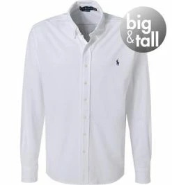 Besorgen ⌛ Polo Ralph Lauren Hemd 711654408/004 Big&Tall, Baumwoll-Piqué, Weiß 😀