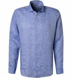 Am billigsten 😍 Jacques Britt Hemd Siena 856200/11 Perfect Fit, Reines Leinen, Blau meliert, Blau 😉