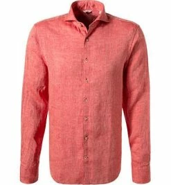 Brandneu 🤩 Stenströms Hemd 675221/7970/550 Fitted Body, Reines Leinen, Rot meliert, Rot 👍