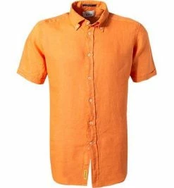 Coupon 🤩 B.D. BAGGIES Hemd TC162/B001/TS14/256 Kurzarmhemd, Regular Fit, Reines Leinen, Orange 👏