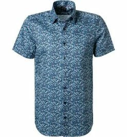 Neu 🎉 OLYMP Level Five Body Fit 2072/52/43 Kurzarmhemd, Baumwolle, Blau-türkis gemustert, Türkis 😀