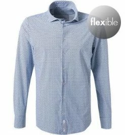 Blitzangebot 👍 Jacques Britt Hemd Siena 856060/13 Jersey, Hellblau gemustert, Hellblau-dunkelblau 👏