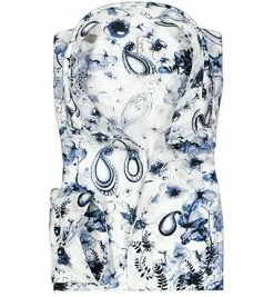 Angebote ✨ Jacques Britt Hemd Siena 856120/15 Perfect Fit, Popeline, Weiß-blau gemustert, Weiß-blau ❤️