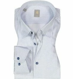 Bestpreis 🔥 Jacques Britt Hemd Messina 866260/14 Slim Fit, Baumwolle, Blau-weiß gemustert, Blau-weiß 👍