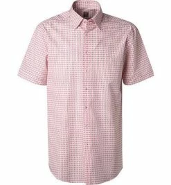 Aktion 🛒 Jacques Britt Hemd Messina 1/2 836181/44 Kurzarmhemd, Custom Fit, Popeline, Rot gemustert, Rot ⌛