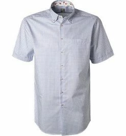 Coupon 🧨 Jacques Britt Hemd Treviso Mix WP 1/2 836111/11 Kurzarmhemd, Custom Fit, Twill, Blau-weiß kariert, Blau-weiß ✨