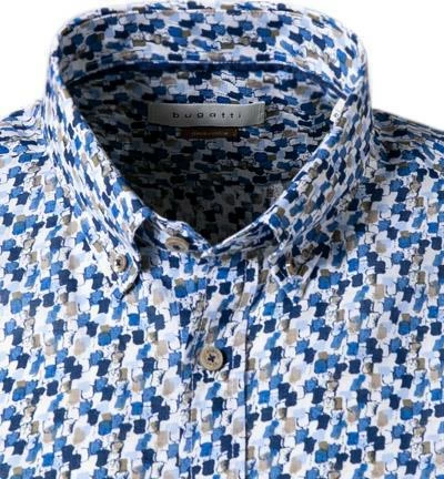 Brandneu 🧨 bugatti Hemd 9450/58542/360 Kurzarmhemd, Modern Fit, Leinen-Baumwolle, Blau gemustert, Blau 🤩 2 Brandneu 🧨 bugatti Hemd 9450/58542/360 Kurzarmhemd, Modern Fit, Leinen-Baumwolle, Blau gemustert, Blau 🤩 – Bild 2