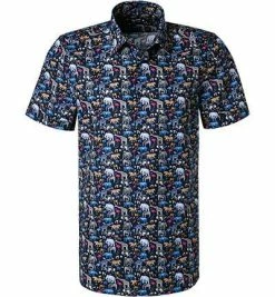 Am billigsten ✔️ OLYMP Level Five Body Fit 2037/52/18 Kurzarmhemd, Popeline, Marine gemustert , Royal 🔔