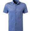 Blitzangebot 🧨 Jacques Britt Hemd Siena 856180/12 Kurzarmhemd, Baumwoll-Piqué, Blau 🥰