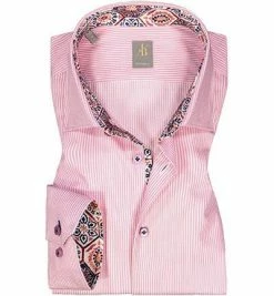 Coupon 👍 Jacques Britt Hemd Como Mix 836210/44 Custom Fit, Baumwolle, Rot gestreift, Rot 🥰