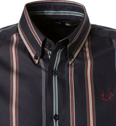 Rabatt 🥰 Fred Perry Hemd M8563/608 Kurzarmhemd, Baumwolle, Dunkelblau gestreift, Dunkelblau ⭐ 2 Rabatt 🥰 Fred Perry Hemd M8563/608 Kurzarmhemd, Baumwolle, Dunkelblau gestreift, Dunkelblau ⭐ – Bild 2