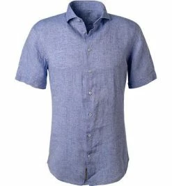 Großhandel 🌟 Jacques Britt Hemd Siena 856201/11 Kurzarmhemd, Reines Leinen, Blau 🎉