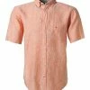 Am billigsten 🎉 Fynch-Hatton Hemd 1120 6091/6095 Kurzarmhemd, Casual Fit, Reines Leinen, Orange meliert, Orange ✨