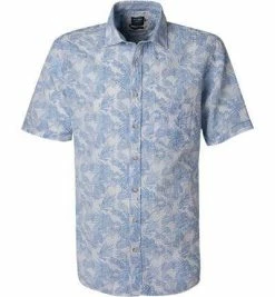 Neu 🎁 OLYMP Casual Modern Fit 4015/52/00 Kurzarmhemd, Seersucker, Hellblau-weiß gemustert, Blau-weiß 🎁