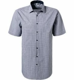 Neu 😍 Seidensticker Hemd 696141/19 Kurzarmhemd, Slim Fit, Popeline, Schwarz-weiß kariert, Schwarz-weiß 🔥