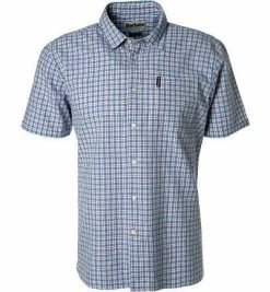Schlussverkauf ❤️ Barbour Hemd Country 🌞 summer sky MSH4747BL32 Kurzarmhemd, Regular Fit, Leinen-Baumwolle, Hellblau-rot kariert 👏