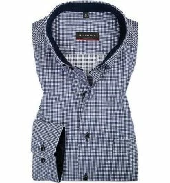 Aktion 😀 ETERNA Hemd 3720/X14U/17 Modern Fit, Baumwolle, Blau kariert, Blau ✔️