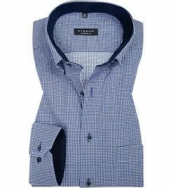Großhandel 💯 ETERNA Hemd 3720/E14L/17 Comfort Fit, Baumwolle, Dunkelblau kariert, Blau 🔥