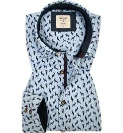 Angebote 🎁 OLYMP Casual Level Five Body Fit 3904/64/11 Hemd, Baumwolle, Bleu gemustert, Bleu ⭐