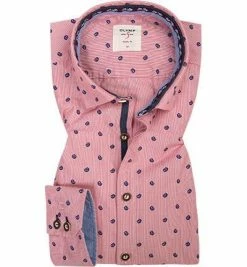 Coupon ⭐ OLYMP Casual Level Five Body Fit 3906/64/35 Hemd, Baumwolle, Rot gemustert, Rot 😀