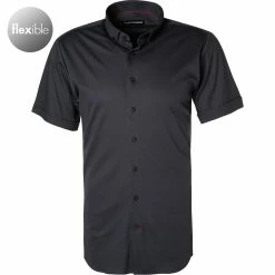 Auslauf ⭐ rosso e nero Hemd 3500/0/35 Kurzarmhemd, Tailored Fit, Jersey, Anthrazit 😍