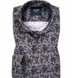 Brandneu ⭐ JOOP! Hemd Hanjo 30022783/601 Baumwolle, Blau-bordeaux gemustert, Blau-bordeaux ✔️