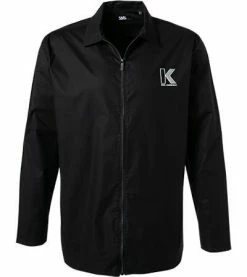 Auslauf 🛒 KARL LAGERFELD Hemd 605909/60/502600/990 Overshirt, Popeline, Schwarz 🎁