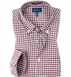 Besorgen 👍 Gant Hemd 3046700/605 Regular Fit, Baumwolle, Weinrot-weiß kariert, Weinrot ✨